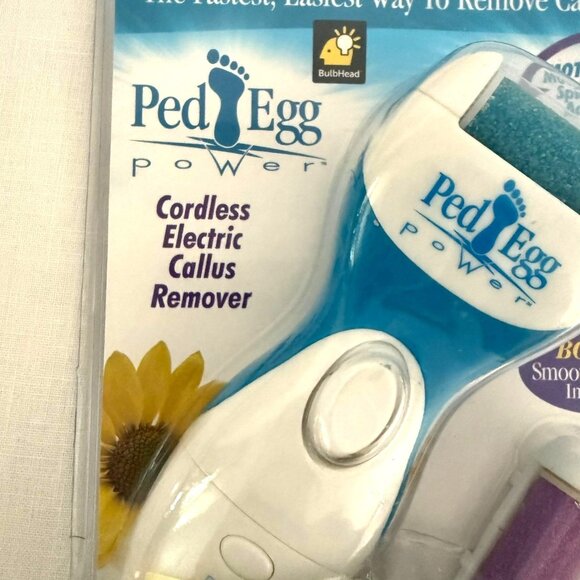 Ped Egg Power Cordless Electric Callus Remover Bonus Smoothing Head Soft Feet - Picture 2 of 10